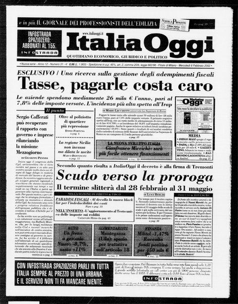 Italia oggi : quotidiano di economia finanza e politica